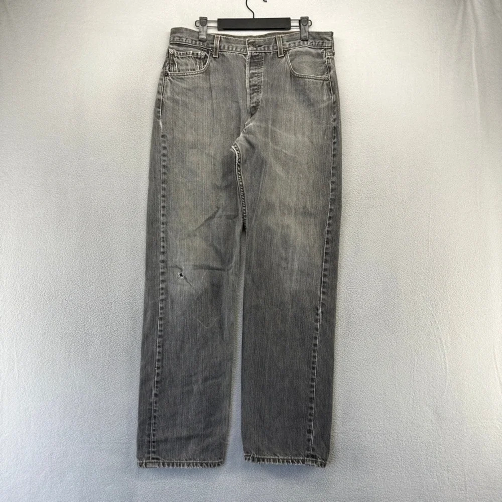 Vintage Levis Jeans Men's 35x36 Fit 32x32 Gray Faded 501xx 501 xx Distressed y2k